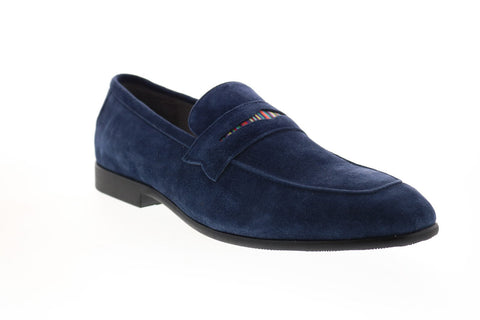 Robert Graham Mitchum RG5321S Mens Blue Suede Loafers & Slip 