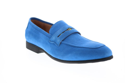 Robert Graham Mitchum RG5321S Mens Blue Suede Loafers & Slip Ons Penny Shoes