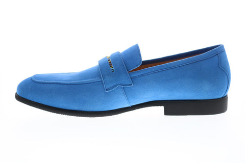 Robert Graham Mitchum RG5321S Mens Blue Suede Loafers & Slip Ons Penny Shoes