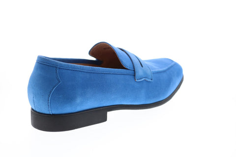 Robert Graham Mitchum RG5321S Mens Blue Suede Loafers & Slip Ons Penny Shoes