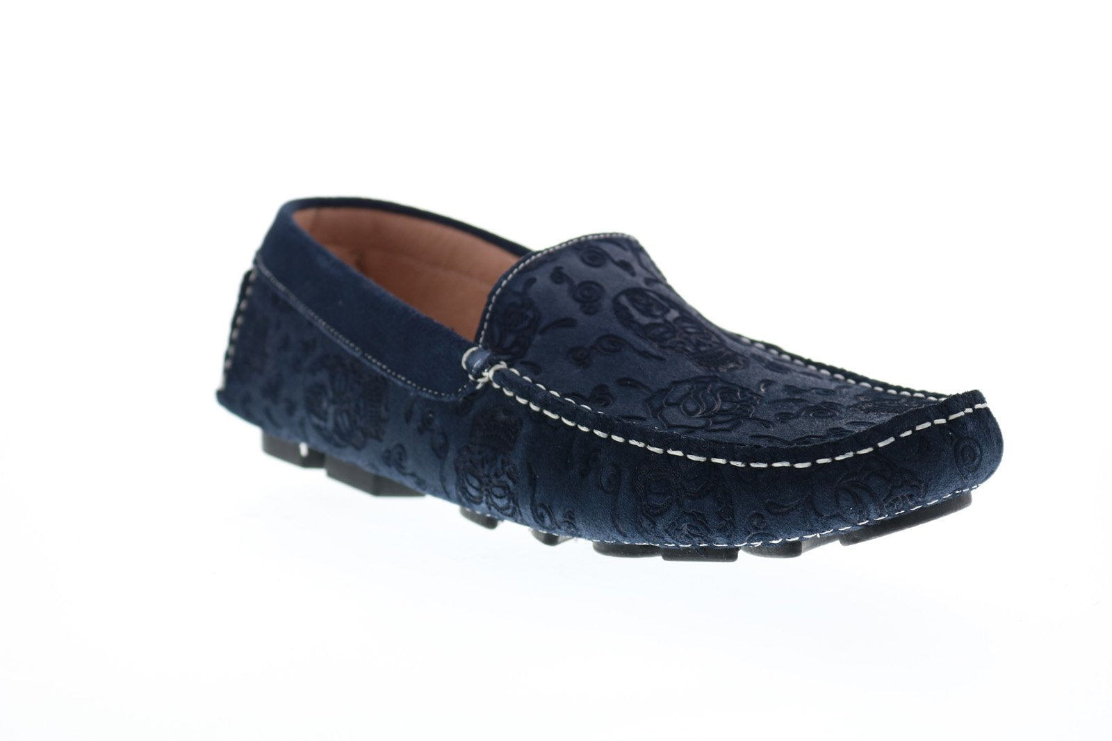 BRAND NEW - Robert Graham Rally RG5342S Mens Leather Slip On Moccasin Loafers Robert Graham Shoes Mens 11 Gray Skull Nubuck Driving  main image 3