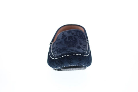 Robert Graham Rally RG5342S Mens Blue Leather Moccasin Loafers & Slip Ons Shoes