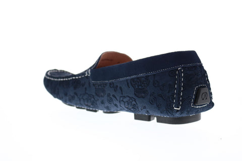 Robert Graham Rally RG5342S Mens Blue Leather Moccasin Loafers & Slip Ons Shoes