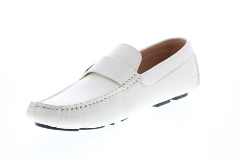Robert Graham Velocity RG5357S Mens White Loafers & Slip Ons Moccasin Shoes