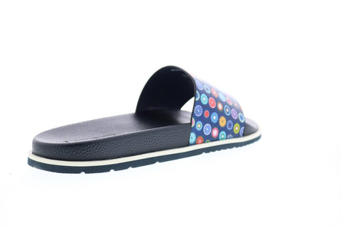 Robert Graham Alfa RG5361F Mens Blue Leather Slip On Slides Sandals Shoes