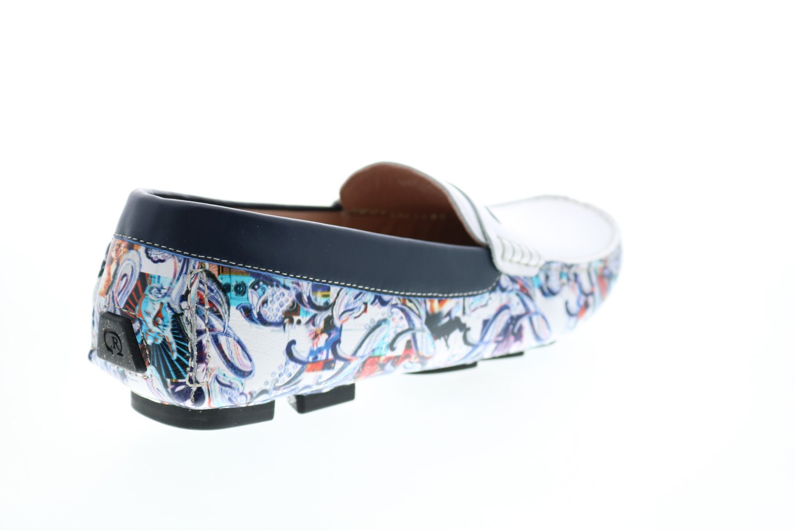 Robert Graham RG5487S White print Loafers, Slip On, Moccasin Shoes, 9.5, NWT Simeon | Mens Moccasin Loafers in White | Grenson main image 4
