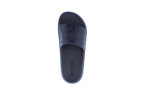 Robert Graham Understory RG5626F Mens Blue Leather Slides Sandals Shoes