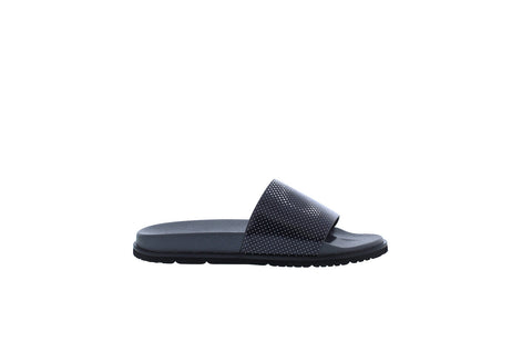 Robert Graham Sherry RG5818F Mens Gray Leather Slip On Slides Sandals Shoes