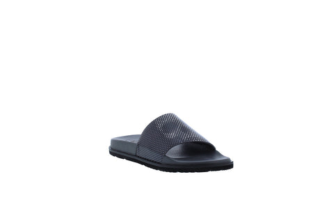 Robert Graham Sherry RG5818F Mens Gray Leather Slip On Slides Sandals Shoes