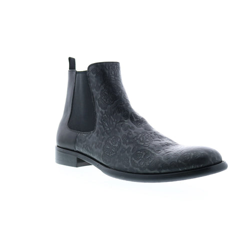 Robert Graham Dawson RGB5145 Mens Black Leather Slip On Chelsea Boots