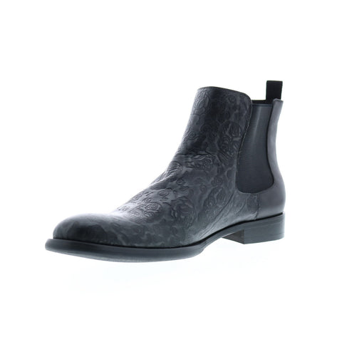 Robert Graham Dawson RGB5145 Mens Black Leather Slip On Chelsea Boots