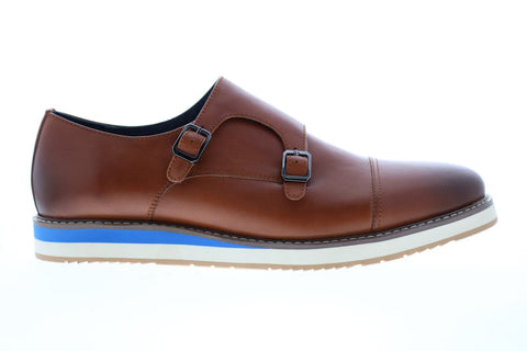 Robert Graham Dynasty RGC5199 Mens Brown Leather Monk Strap Oxfords & Lace Ups Shoes