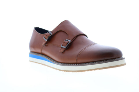 Robert Graham Dynasty RGC5199 Mens Brown Leather Monk Strap Oxfords & Lace Ups Shoes