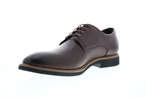 Robert Graham Capra RGC5201 Mens Brown Leather Plain Toe Oxfords & Lace Ups Shoes