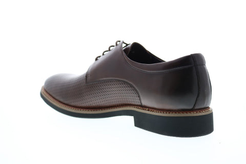 Robert Graham Capra RGC5201 Mens Brown Leather Plain Toe Oxfords & Lace Ups Shoes