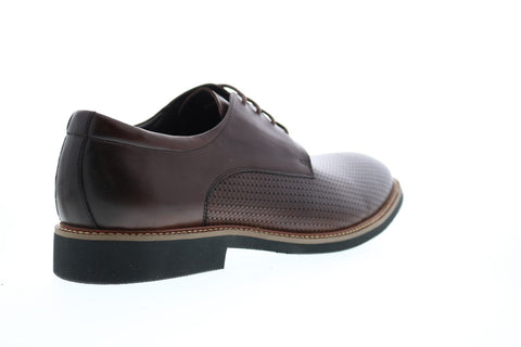 Robert Graham Capra RGC5201 Mens Brown Leather Plain Toe Oxfords & Lace Ups Shoes