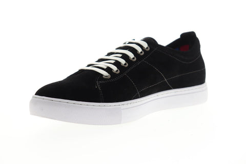 Robert Graham Ernesto RGL5021 Mens Black Suede Lace Up Low Top Sneakers Shoes