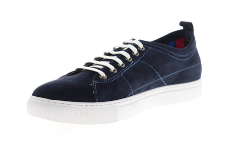 Robert Graham Ernesto RGL5021 Mens Blue Suede Lace Up Low Top Sneakers Shoes