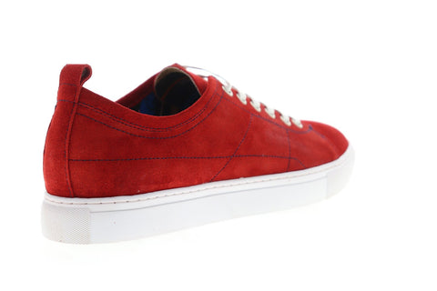 Robert Graham Ernesto RGL5021 Mens Red Suede Lace Up Low Top Sneakers Shoes