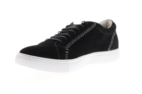 Robert Graham Calle RGL5030 Mens Black Suede Lace Up Low Top Sneakers Shoes