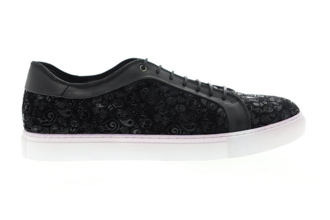 Robert Graham Coates RGL5128 Mens Black Canvas Lace Up Low Top Sneakers Shoes