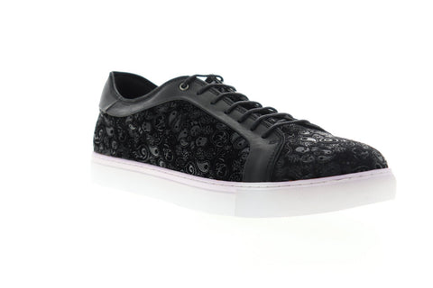 Robert Graham Coates RGL5128 Mens Black Canvas Lace Up Low Top Sneakers Shoes