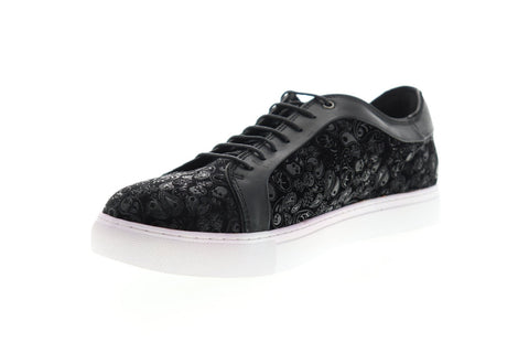 Robert Graham Coates RGL5128 Mens Black Canvas Lace Up Low Top Sneakers Shoes