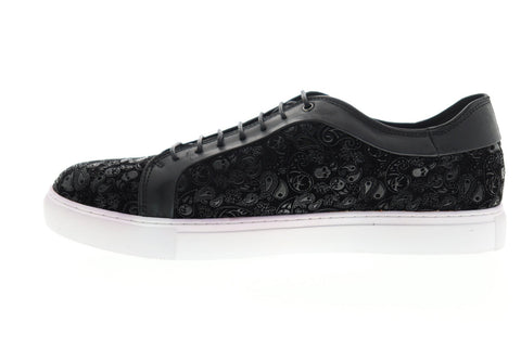 Robert Graham Coates RGL5128 Mens Black Canvas Lace Up Low Top Sneakers Shoes