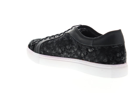 Robert Graham Coates RGL5128 Mens Black Canvas Lace Up Low Top Sneakers Shoes