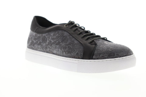 Robert Graham Coates RGL5128 Mens Gray Leather Lace Up Low Top Sneakers Shoes