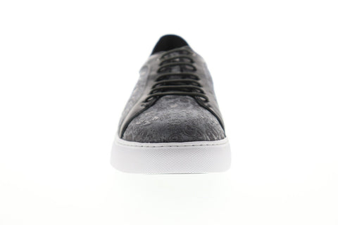 Robert Graham Coates RGL5128 Mens Gray Leather Lace Up Low Top Sneakers Shoes
