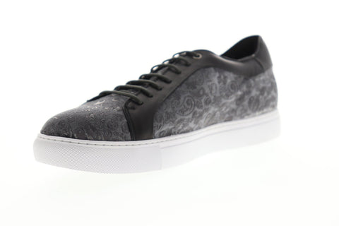 Robert Graham Coates RGL5128 Mens Gray Leather Lace Up Low Top Sneakers Shoes