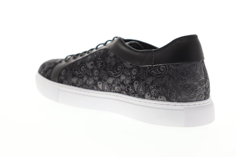 Robert Graham Coates RGL5128 Mens Gray Leather Lace Up Low Top Sneakers Shoes