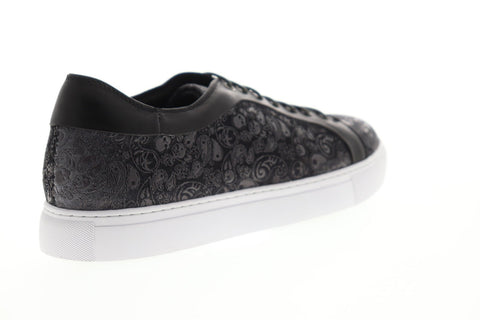 Robert Graham Coates RGL5128 Mens Gray Leather Lace Up Low Top Sneakers Shoes