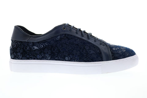 Robert Graham Coates RGL5128 Mens Blue Leather Lace Up Lifestyle Sneakers Shoes