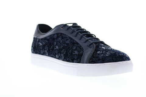 Robert Graham Coates RGL5128 Mens Blue Leather Lace Up Lifestyle Sneakers Shoes