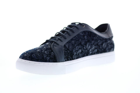 Robert Graham Coates RGL5128 Mens Blue Leather Lace Up Lifestyle Sneakers Shoes