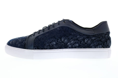 Robert Graham Coates RGL5128 Mens Blue Leather Lace Up Lifestyle Sneakers Shoes