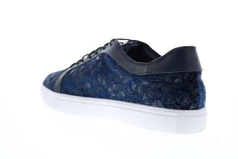 Robert Graham Coates RGL5128 Mens Blue Leather Lace Up Lifestyle Sneakers Shoes
