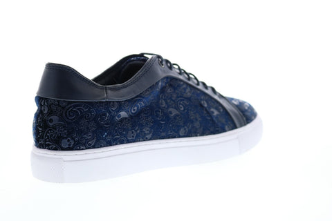 Robert Graham Coates RGL5128 Mens Blue Leather Lace Up Lifestyle Sneakers Shoes