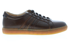 Robert Graham Horton RGL5129 Mens Brown Leather Lace Up Low Top Sneakers Shoes