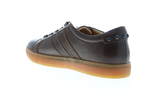 Robert Graham Horton RGL5129 Mens Brown Leather Lace Up Low Top Sneakers Shoes
