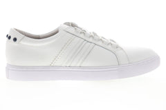 Robert Graham Horton RGL5129 Mens White Leather Lace Up Low Top Sneakers Shoes