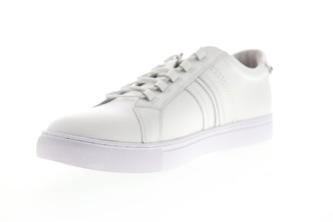 Robert Graham Horton RGL5129 Mens White Leather Lace Up Low Top Sneakers Shoes