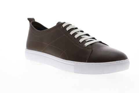 Robert Graham Blackburn RGL5132 Mens Brown Leather Lace Up Low Top Sneakers Shoes