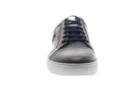 Robert Graham Ellis RGL5136 Mens Blue Leather Lace Up Low Top Sneakers Shoes