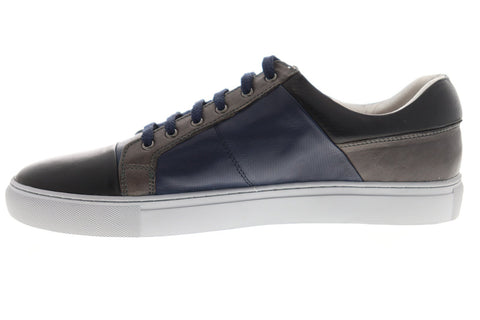 Robert Graham Ellis RGL5136 Mens Blue Leather Lace Up Low Top Sneakers Shoes