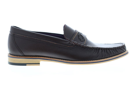 Robert Graham Estefan RGS5012 Mens Brown Leather Dress Slip On Loafers Shoes