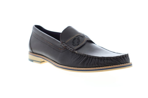 Robert Graham Estefan RGS5012 Mens Brown Leather Dress Slip On Loafers Shoes