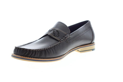 Robert Graham Estefan RGS5012 Mens Brown Leather Dress Slip On Loafers Shoes